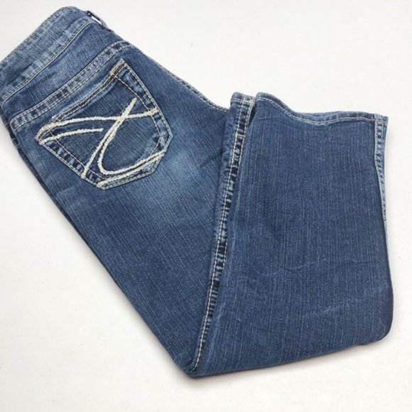 VINTAGE SILVER FRANCES DENIM CAPRIS 27x23 ๐ - Picture 5 of 13